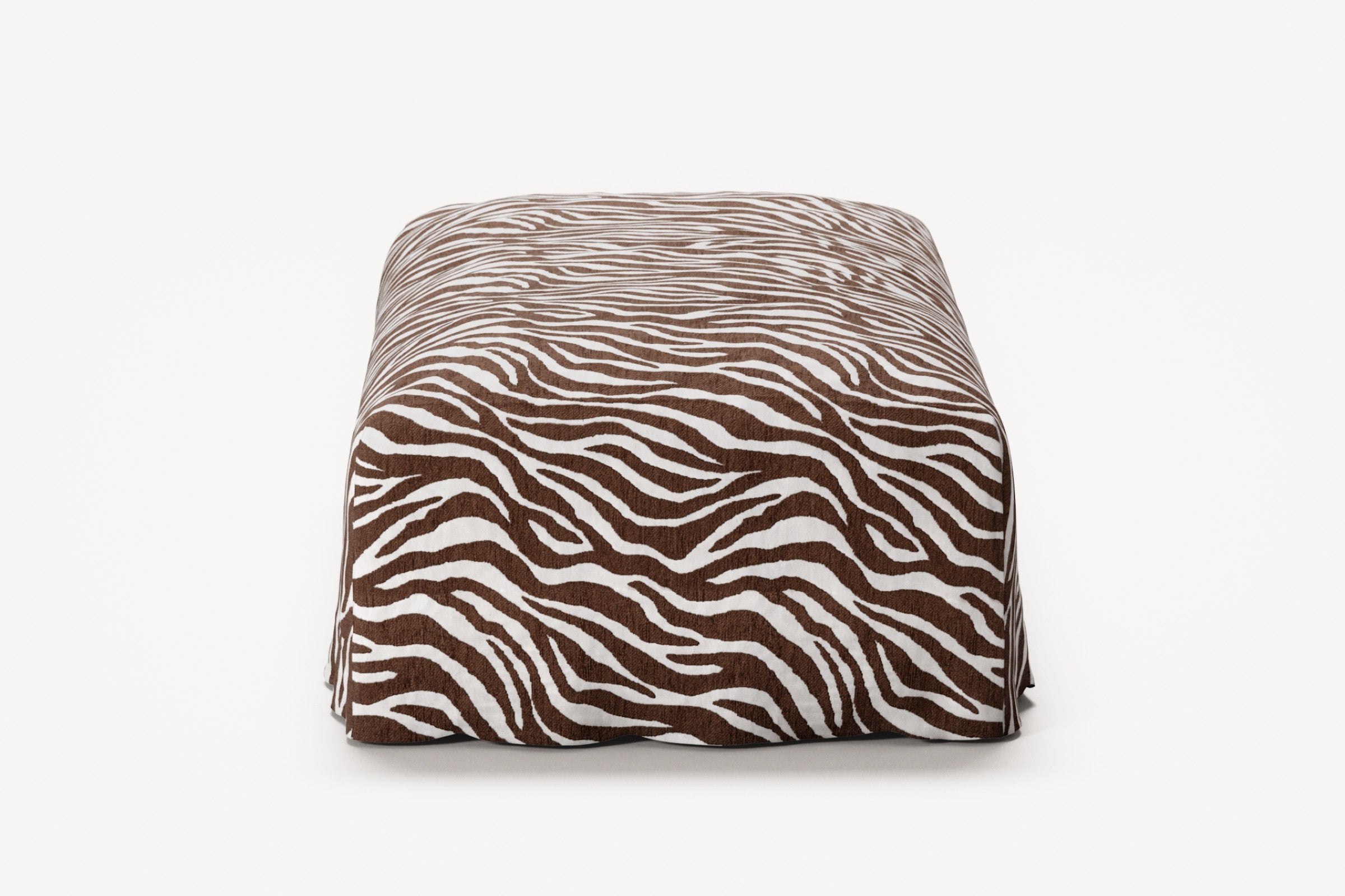 NOMAD - Pouf - Chenille Jacquard Zebra Brown White