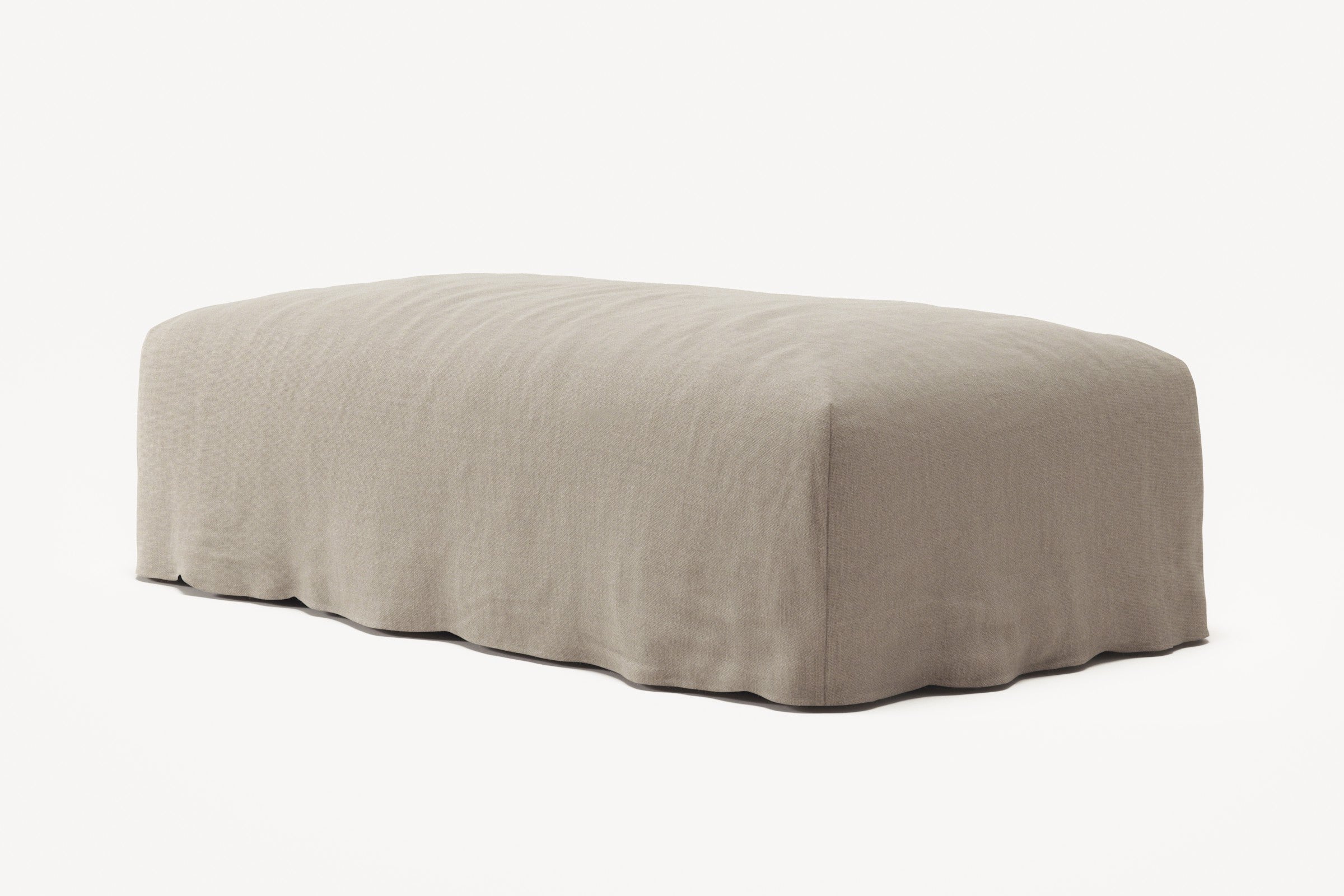 NOMAD - Pouf - Pure Linen Pale Gray