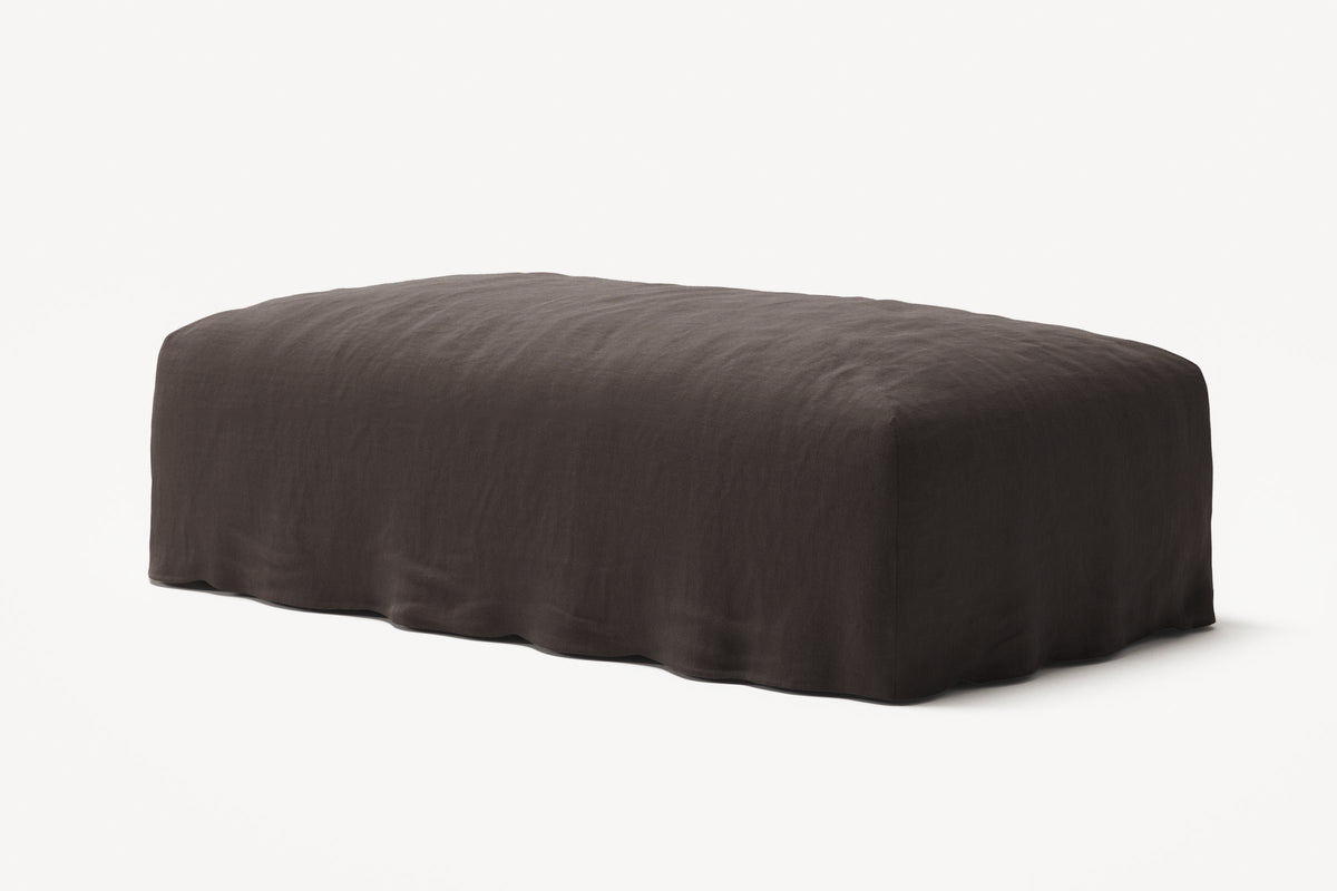 NOMAD - Pouf - Pure Linen Truffle Brown