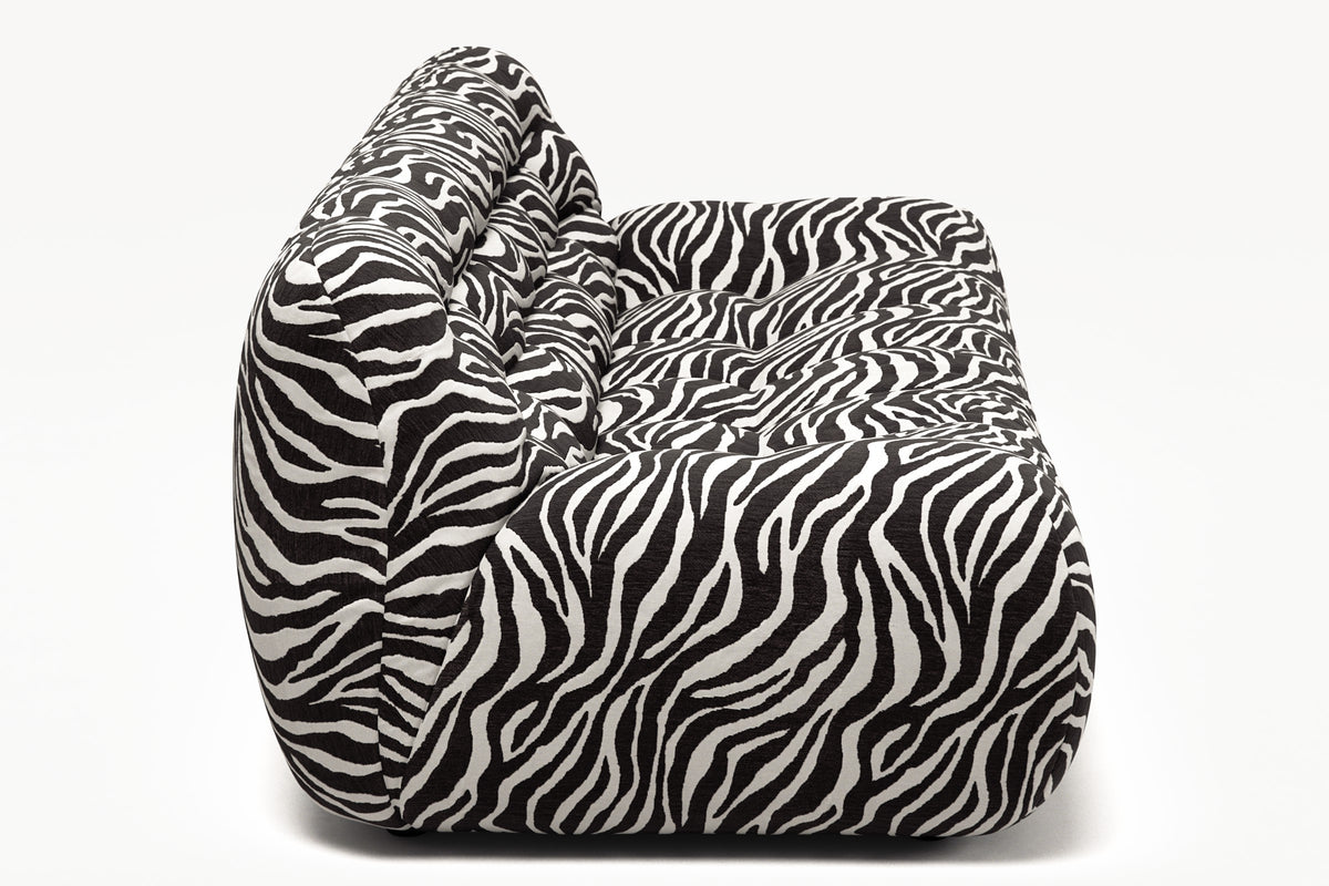Paloma - 3 Seat - Chenille Jacquard Zebra Black White
