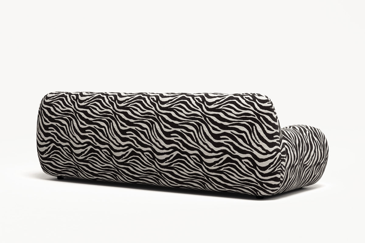 Paloma - 3 Seat - Chenille Jacquard Zebra Black White