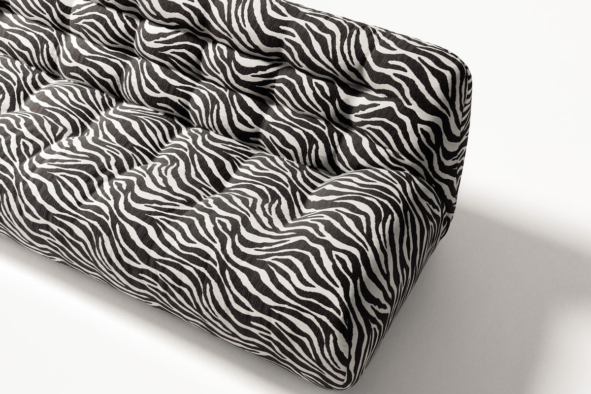Paloma - 3 Seat - Chenille Jacquard Zebra Black White