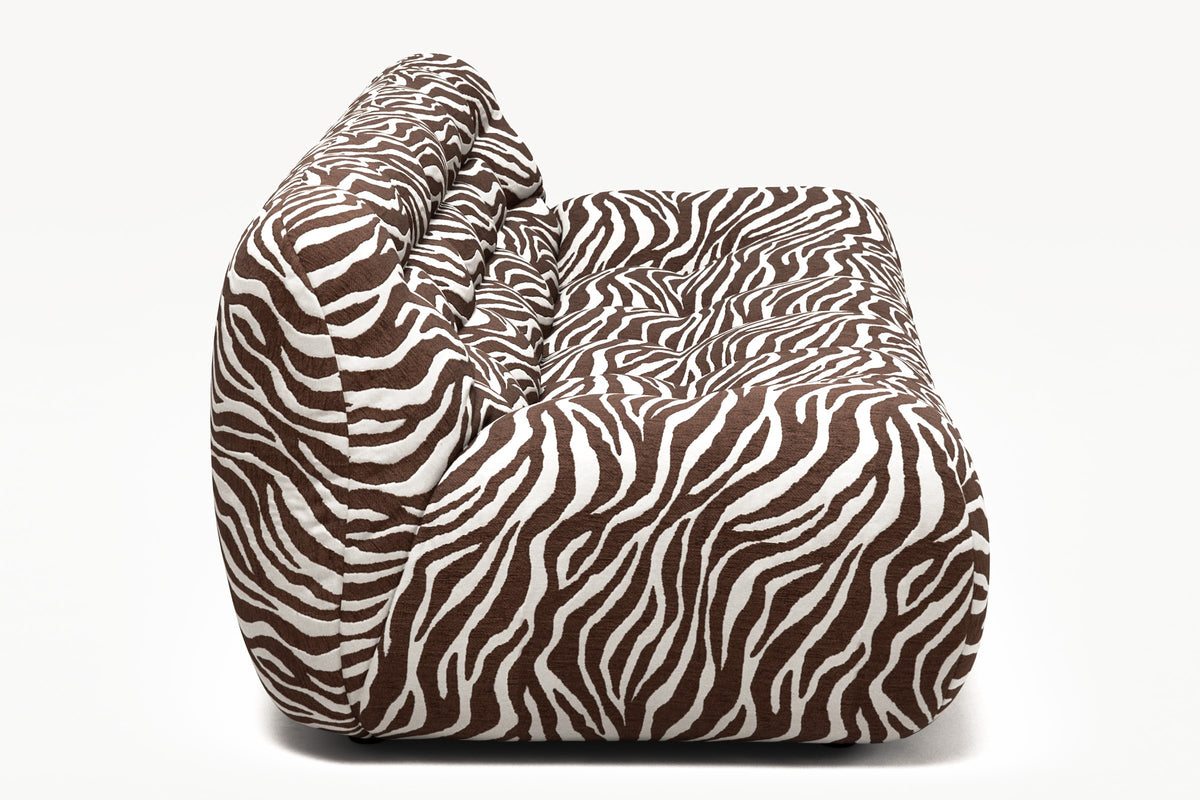 Paloma - 3 Seat - Chenille Jacquard Zebra Brown White