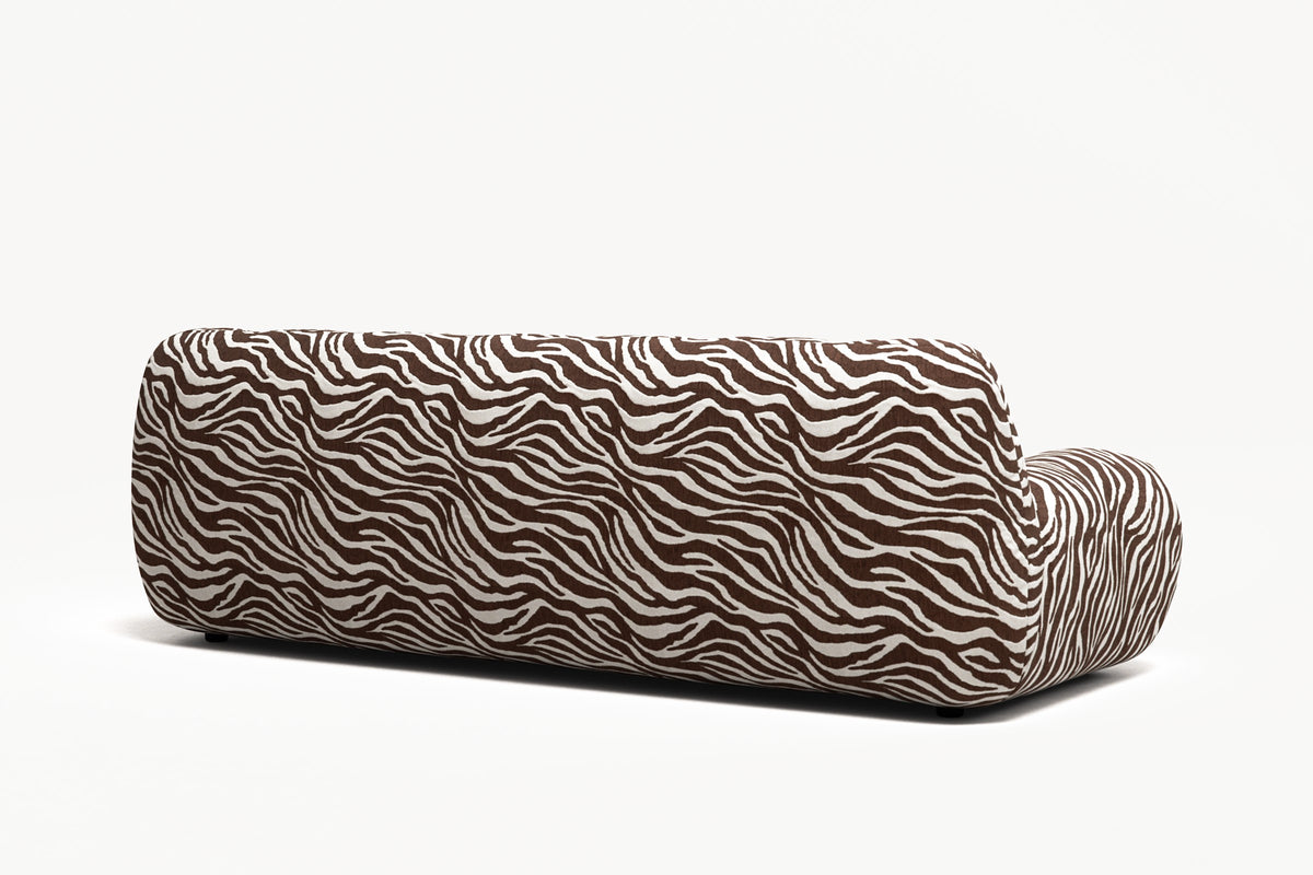 Paloma - 3 Seat - Chenille Jacquard Zebra Brown White