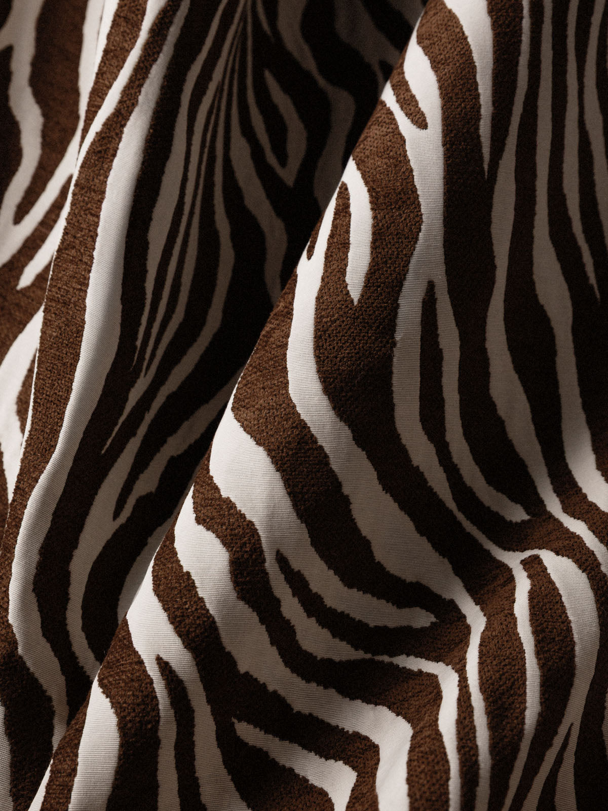 NOMAD - 5 Seat corner with open end - Left - Chenille Jacquard Zebra Brown White