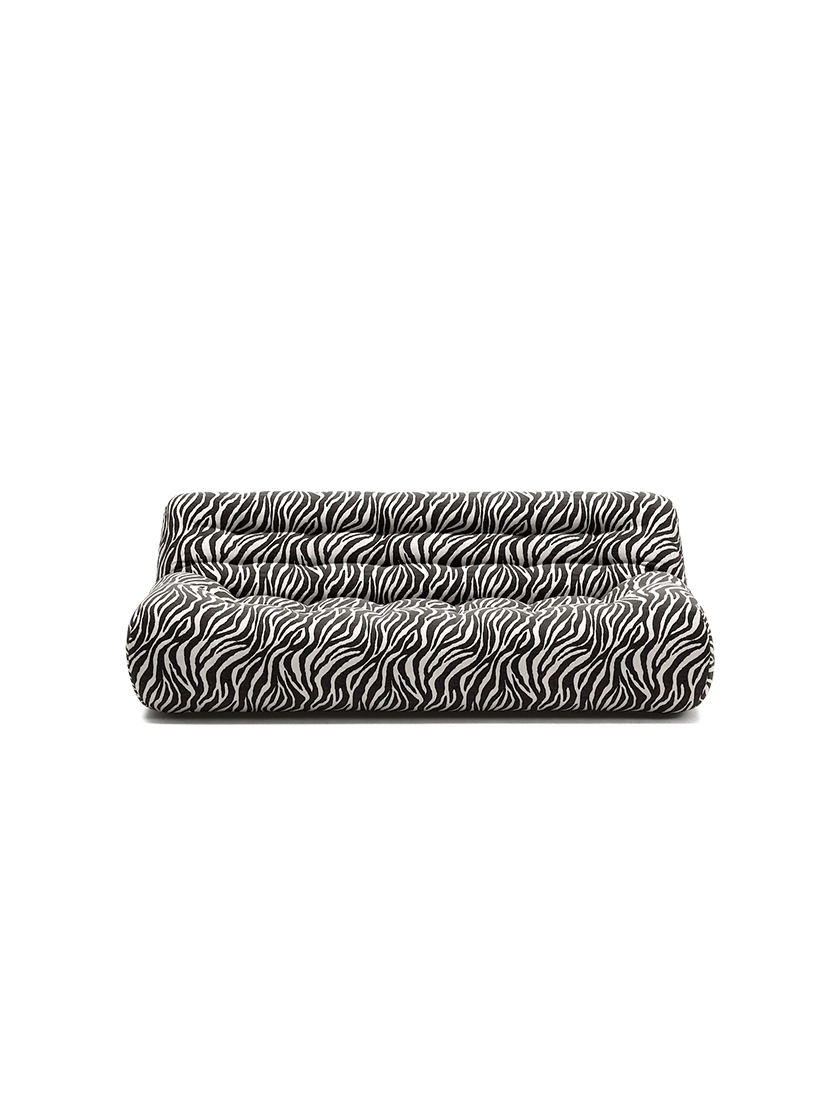 Paloma - 3 Seat - Chenille Jacquard Zebra Black White