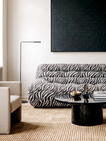 Paloma - 3 Seat - Chenille Jacquard Zebra Black White