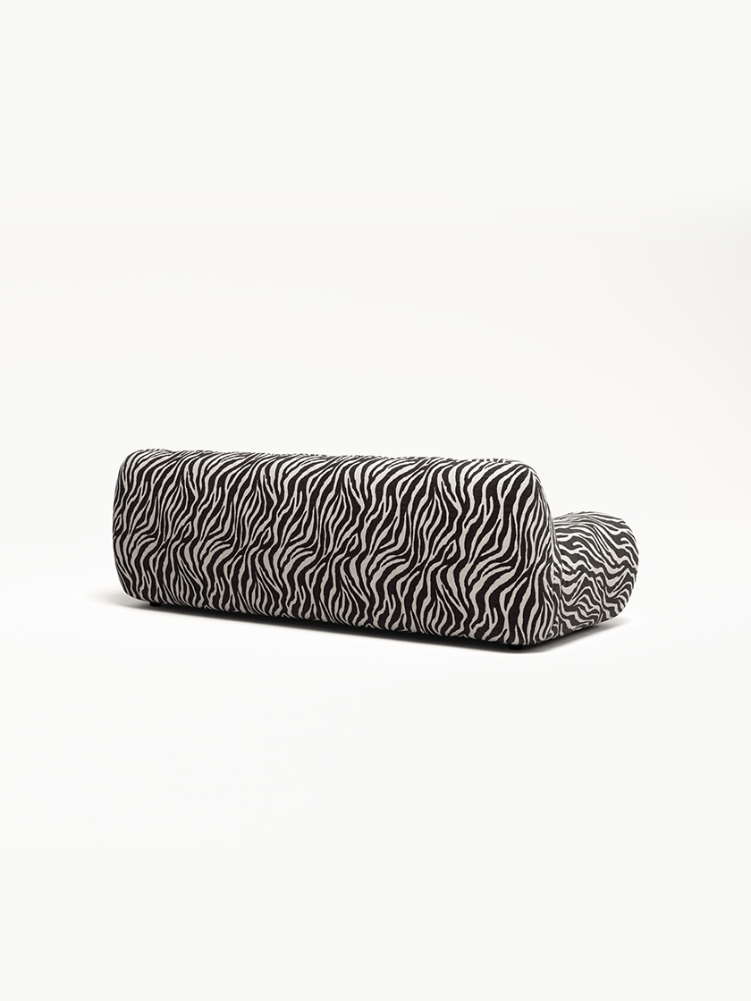 Paloma - 3 Seat - Chenille Jacquard Zebra Black White