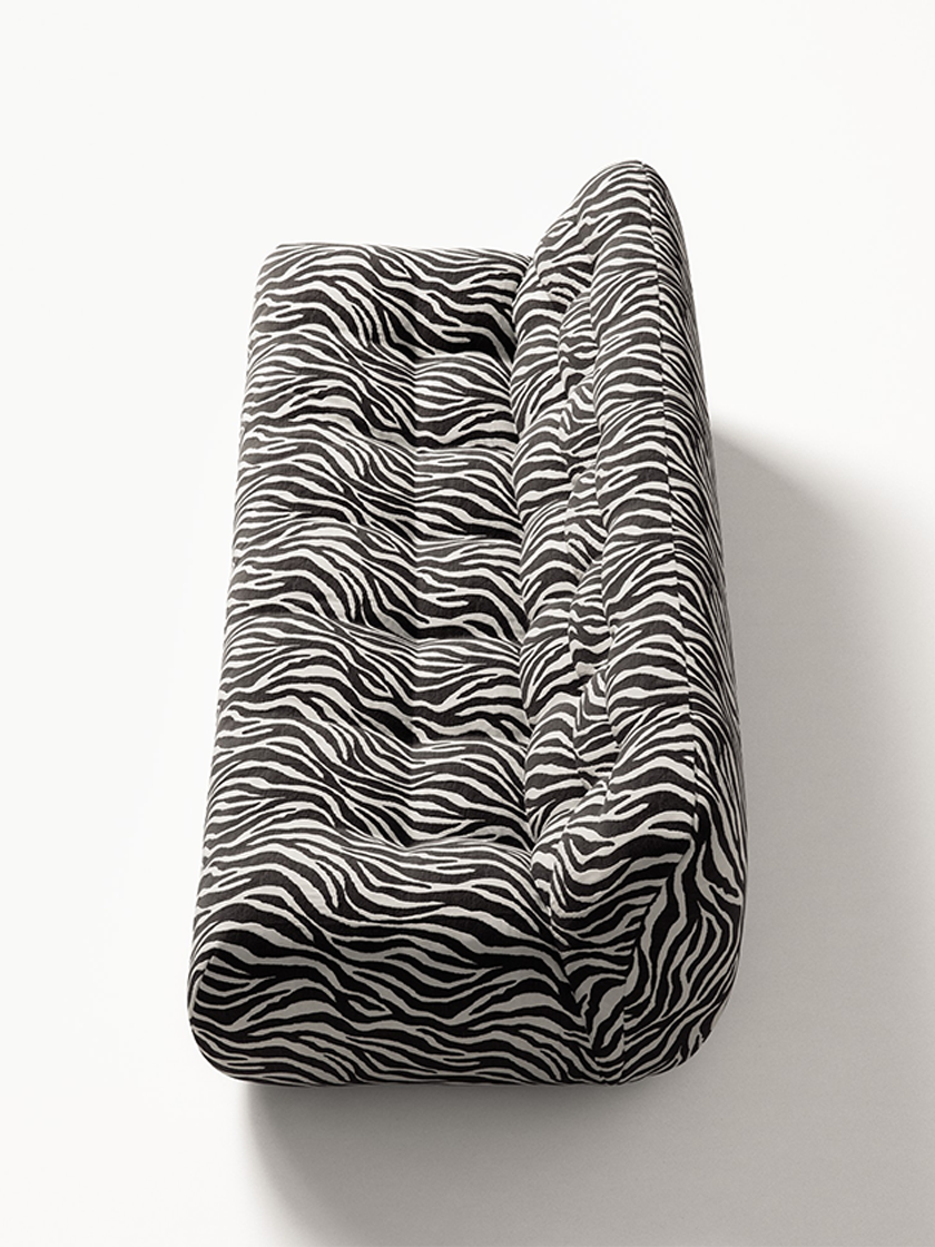 Paloma - 3 Seat - Chenille Jacquard Zebra Black White