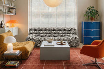 Paloma - 3 Seat - Chenille Jacquard Zebra Black White